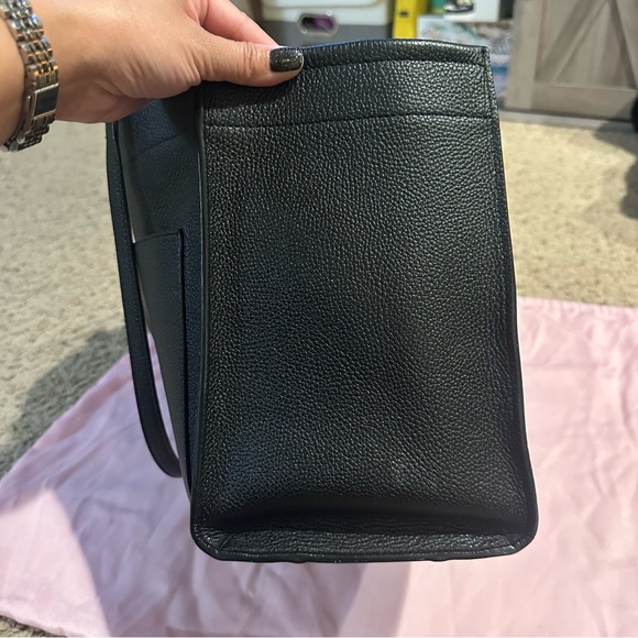 Kate Spade Sam Large Pocket Satchel in Black Leather Tote Bag - Picture 4 of 14
